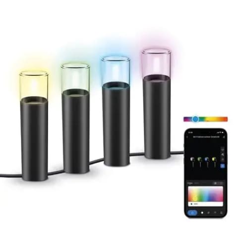 Lot de 4 balises extérieures SmartLED KSIX,WiFi + APP inclus 12W (BXOUTL2) Lot de 4 balises extérieures SmartLED KSIX,WiFi + APP inclus 12W (BXOUTL2)